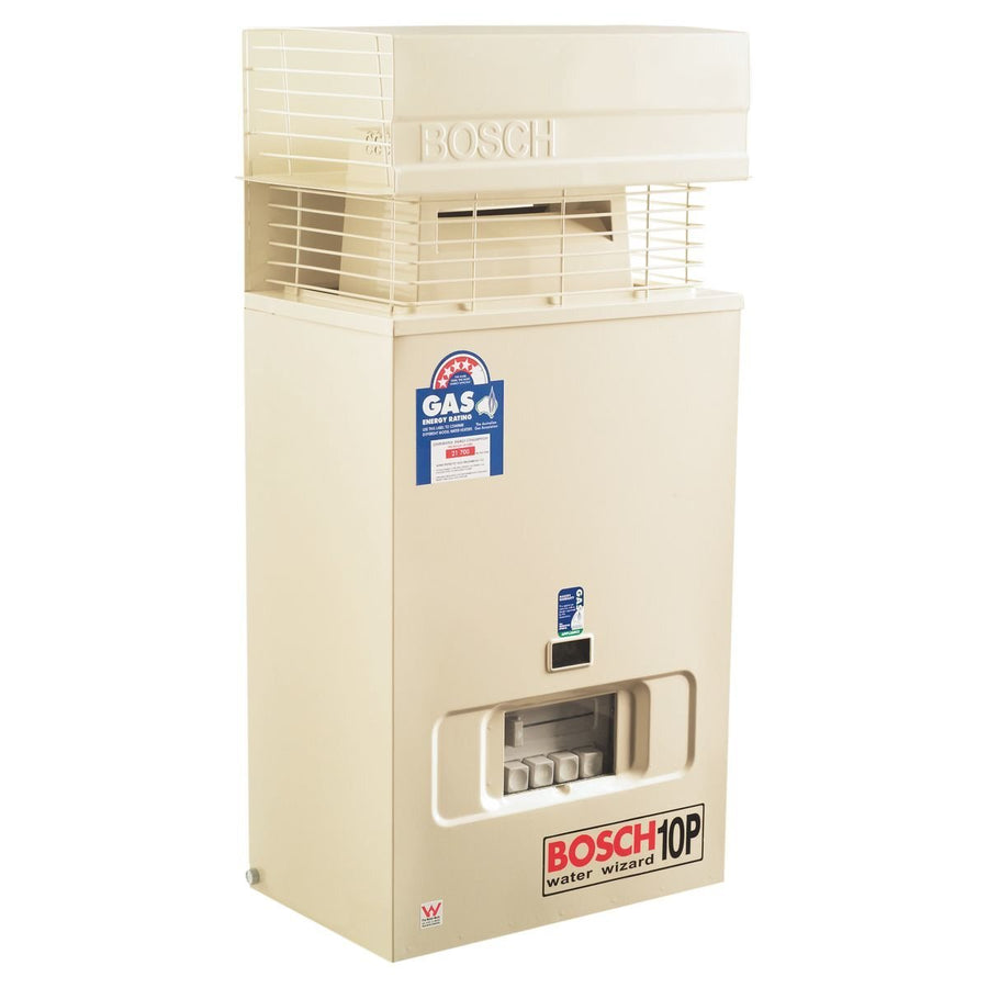 Bosch 10L Natural Gas Pilot Ignition Continuous Flow Hot Water System - 4.6 Star, Cream - 9707061030