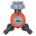 Pope Snap on Ez Dial 2 Way Tap Adaptor - Dual Outlet - 20mm/25mm - Grey/Orange - SuperSaverAU - view 1