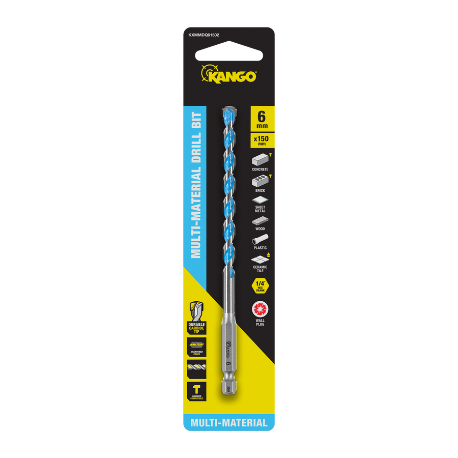 Kango Multi Material Drill Bit 6mm x 150mm - Durable Carbide Tip - Precision Start - SuperSaverAU - view 1