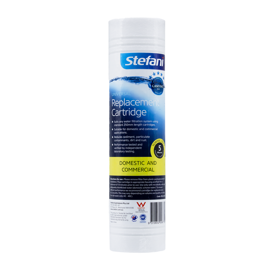 Stefani 5.0 Micron Sediment Filter 250mm Polypropylene Reduces Contaminants - SuperSaverAU - view 1