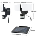 Arlec Black Solar Hybrid Ketupa Twin Head Security Sensor Floodlight, Adjustable Heads Dusk to Dawn MAL812H