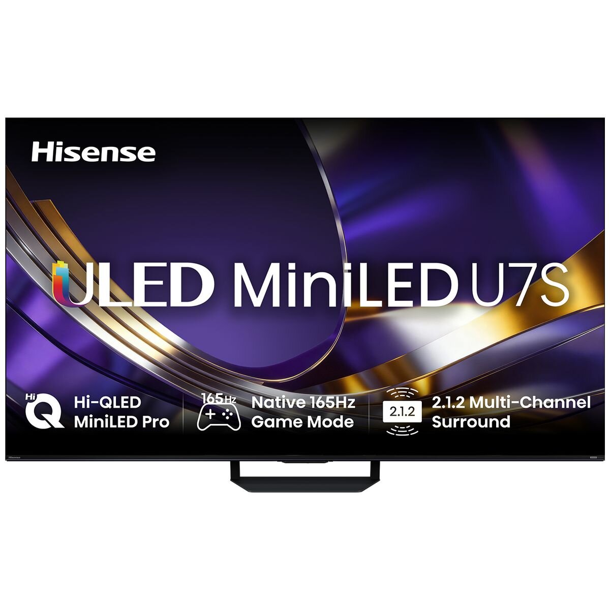 Hisense 65 Inch U7S 4K Mini-LED ULED Smart TV - 165Hz, Dolby Vision, HDR10+ - 65U7SAU