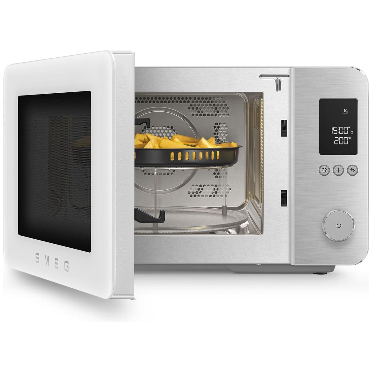 Smeg 27L Combi Microwave Oven 900W - Matte White - Air Fry - Soft Close Door - MOC02WHMAU