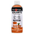 White Knight Squirts Bright Orange Gloss Spray Paint 310g Durable Finish - SuperSaverAU - view 1