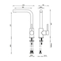 Abey Lucia Lead-Free Sidelever Mixer Tap - Brushed Nickel - 360 Degree Swivel - 3K2-BN-LF