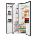 Hisense 541L PureFlat Side by Side Fridge - Charcoal Black, Water Dispenser, 4 Star Energy - HRSBS540BW