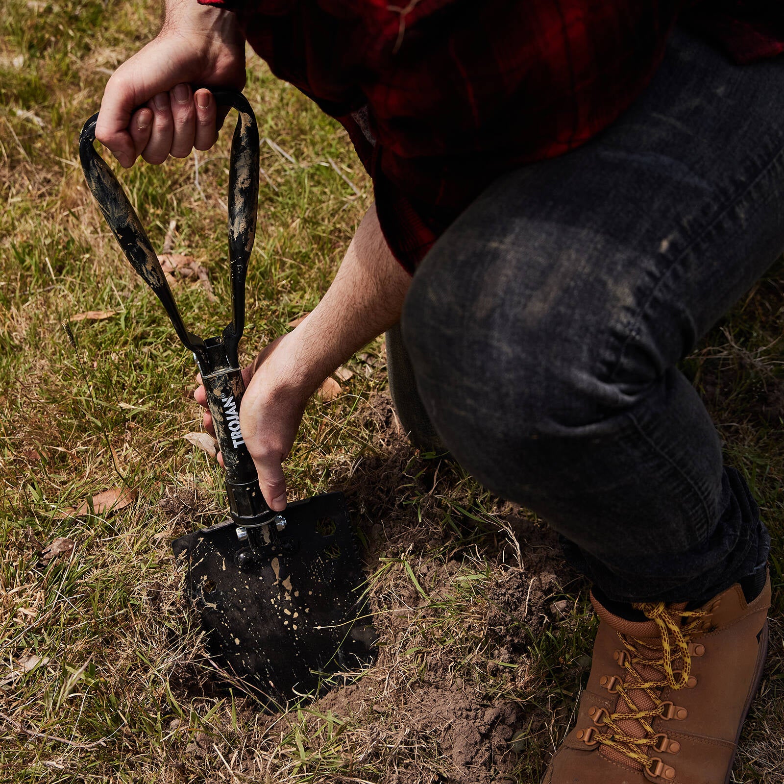 Trojan Folding Camping Shovel with Carry Bag 350 x 180mm