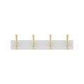 Mode 4 Brushed Brass Hooks White Board Hat and Coat Rack 450mm - Durable Design - SuperSaverAU - view 1