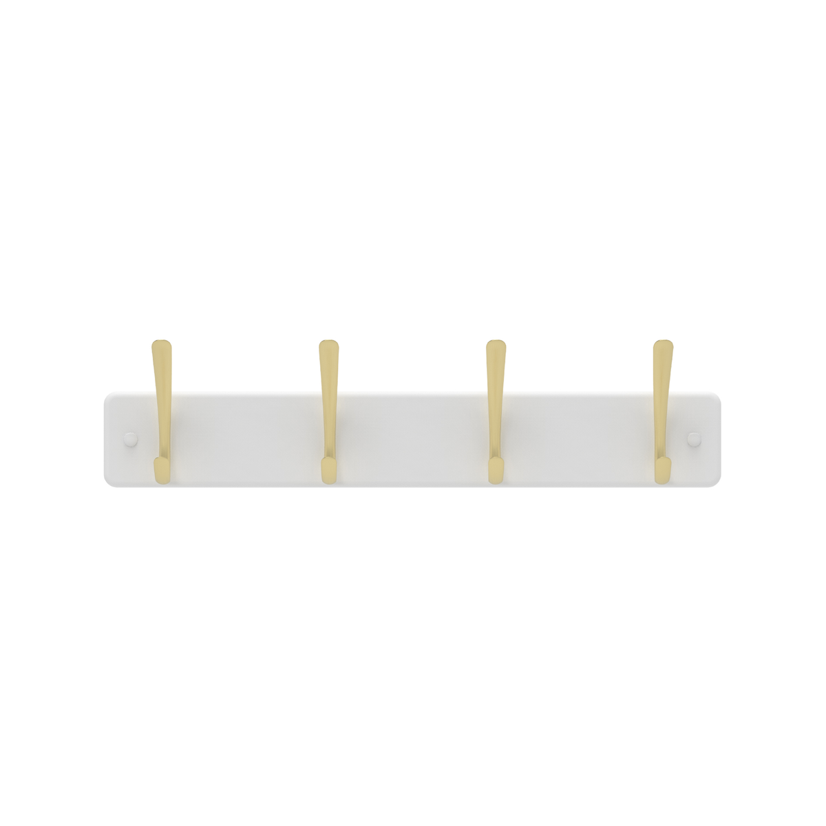 Mode 4 Brushed Brass Hooks White Board Hat and Coat Rack 450mm - Durable Design - SuperSaverAU - view 1