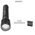 Ironhorse 1400lm Premium Torch Flashlight - Adjustable Focus - Black - 6 AA Batteries - SuperSaverAU - view 3