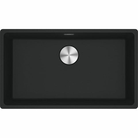 Franke Maris Single Bowl Sink with Extension Drainer - Flush or Undermount, Matte Black - MRG210-72MBFPC