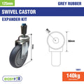 Easyroll Castor Expander Kit - 125mm - Rubber - Vibration Absorbing - SuperSaverAU - view 2