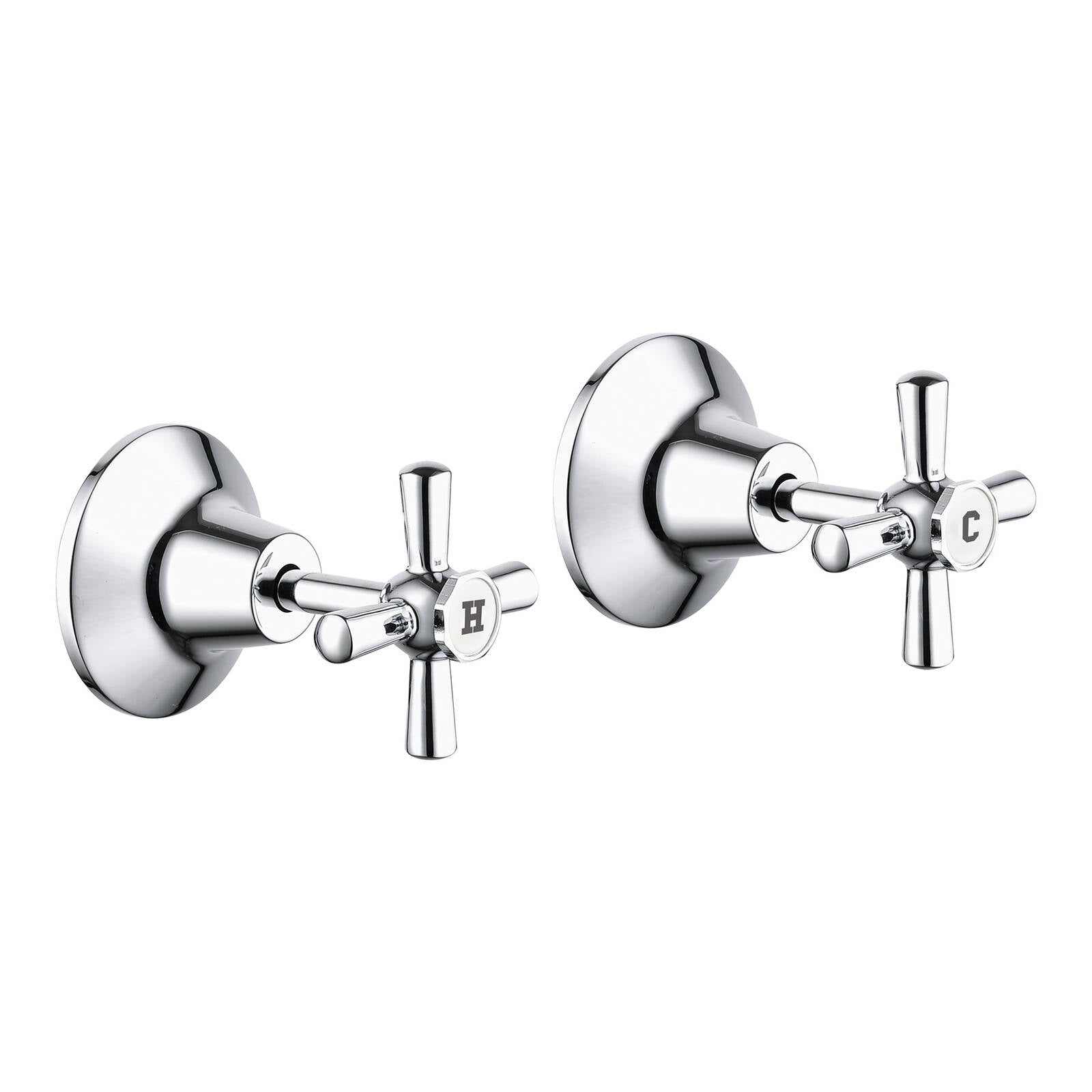 Estilo Chrome Jumper Valve Brass Wall Top Assembly Set - Cross Handles