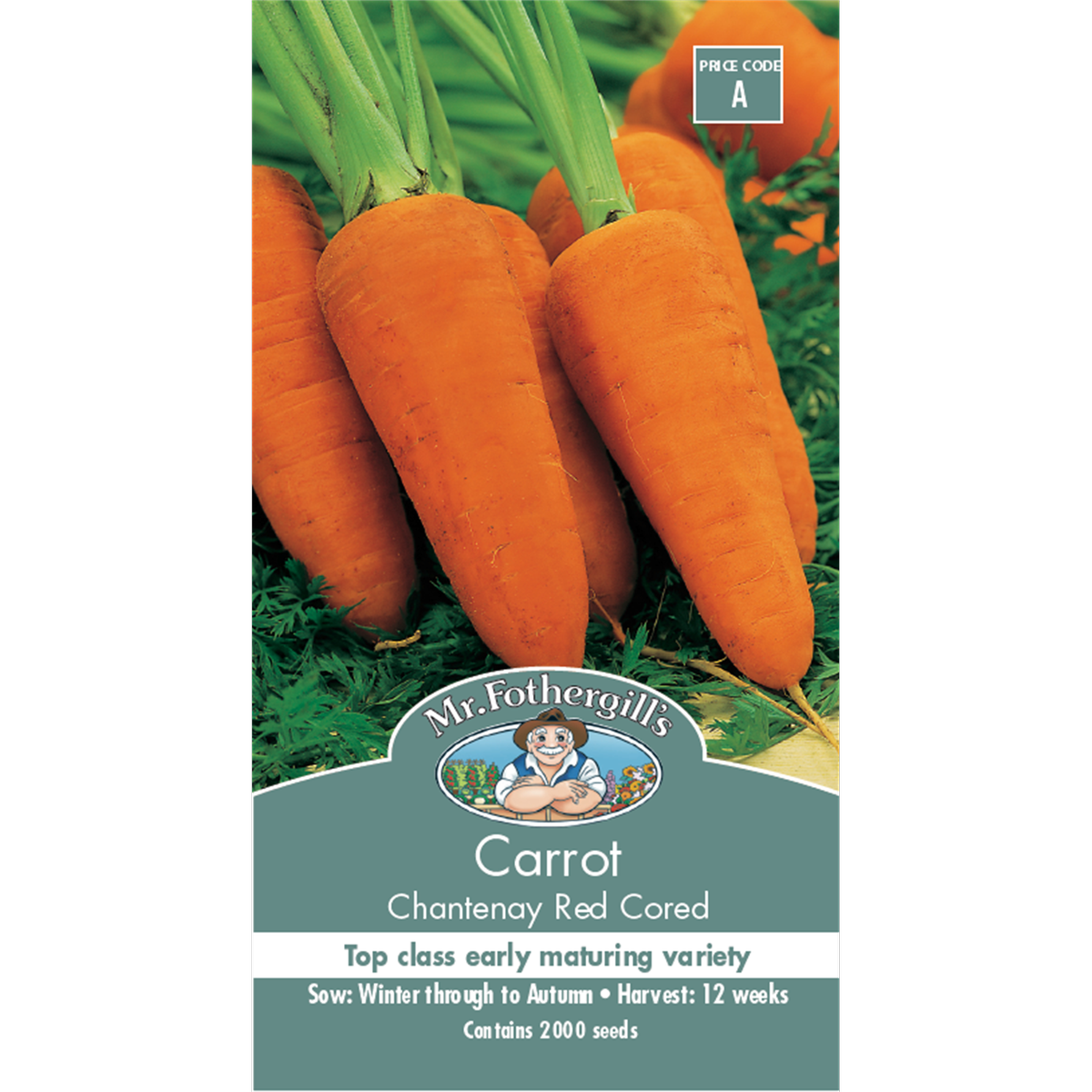Mr Fothergill Chantenay Red Carrot Seeds 75mm Orange Sweet Flavor - SuperSaverAU - view 1