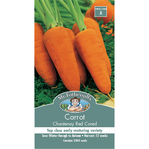 Mr Fothergill Chantenay Red Carrot Seeds 75mm Orange Sweet Flavor - SuperSaverAU - view 1