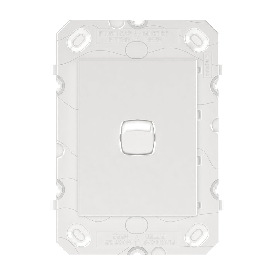 HPM ARTEOR 1 Gang Wall Switch Grid White 240V Polycarbonate
