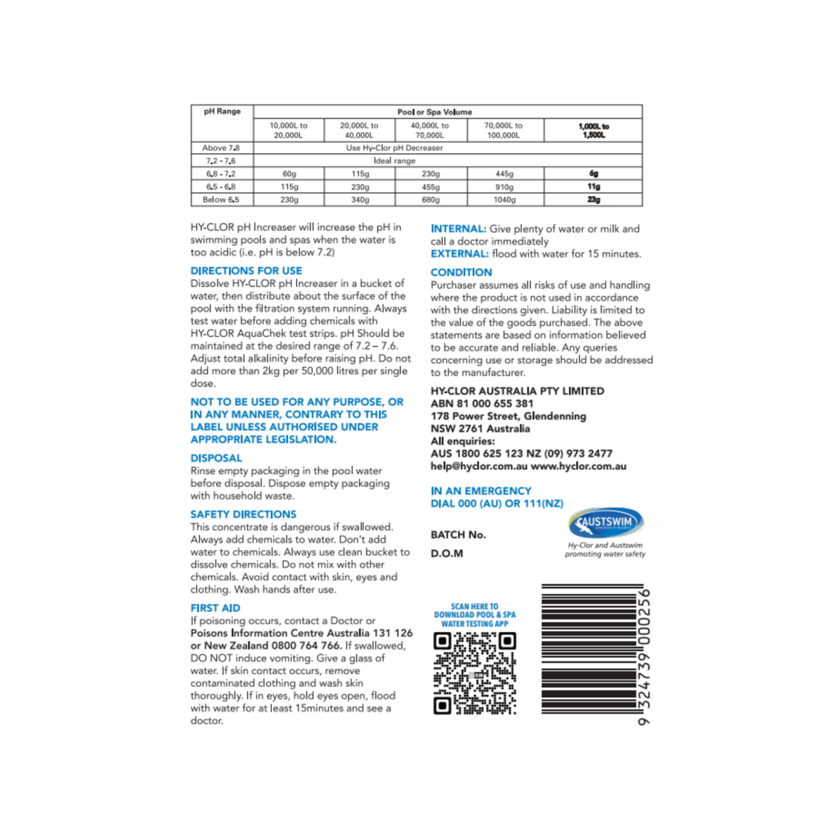 Hy-Clor pH Increaser - 2.5kg Soft Pack - Sodium Carbonate - Pool Use - SuperSaverAU - view 5
