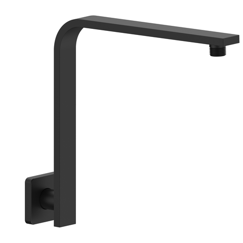 Mondella Matte Black Rococo Curved Shower Arm 304 Stainless Horizontal