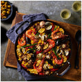 Kamado Joe Karbon Steel paella pan - pre-seasoned carbon steel with dimpled base, black - KJ15124722