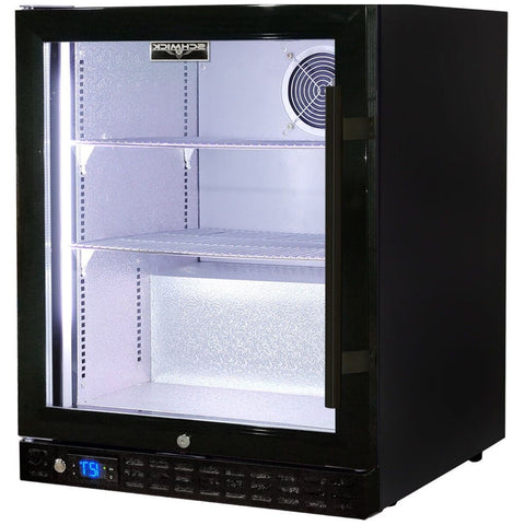 Schmick 89L bar fridge - Black finish, left-hinged door, 8 star energy rating - SK86L-B-HD
