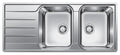 Blanco double bowl sink with left hand drainer - 18/10 stainless steel, flush or top mount - LEMIS8SRIFK5