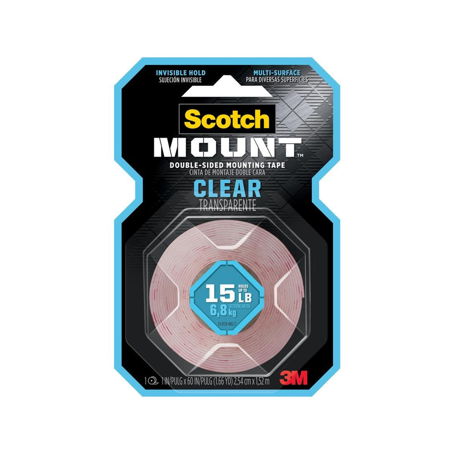 Scotch Clear Double-Sided Mounting Tape 2.54cm x 1.52m Invisible Hold - SuperSaverAU - view 1