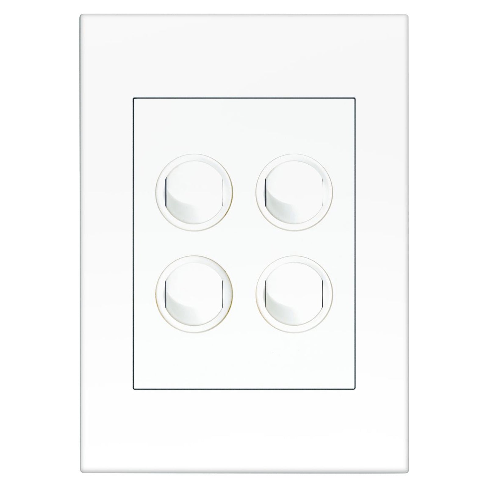 HPM VIVO 4 Gang Wall Switch, White, 10A 240V 2 Way (EV770/4WE)