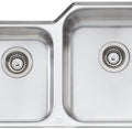 Oliveri Nu-Petite 1 and 3/4 bowl undermount sink - polished 304 grade stainless steel, seam welded - NP62U