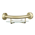 evekare Brushed Brass Corner Shelf with Grab Rail 270 x 120 x 275mm