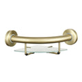 Evekare Brushed Brass Corner Shelf with Grab Rail - 270mm x 120mm x 275mm - Durable Stainless Steel - 250kg Weight Rating - SuperSaverAU - view 1