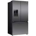 Hisense 634L French Door Fridge - Plumbed Water and Ice, Dark Stainless Steel, Flat Door - HRFD634BW