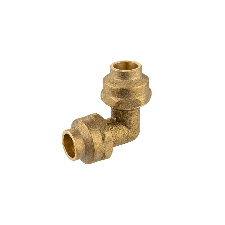 Brasshards Brass Flared Compression Elbow 15fl x 15fl - Lead Free - 90° Joint - SuperSaverAU - view 1