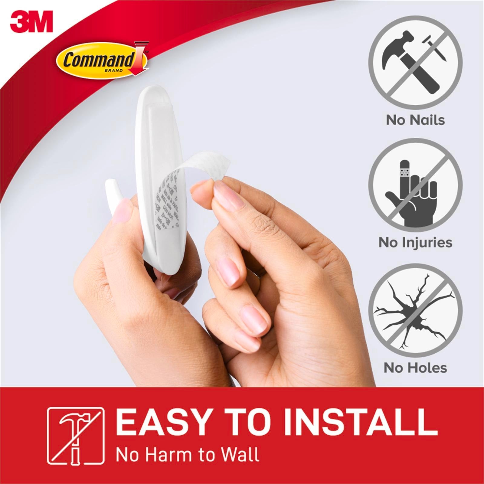 Command Small / Medium White Adhesive Designer Hooks Value Pack - 4 Pack