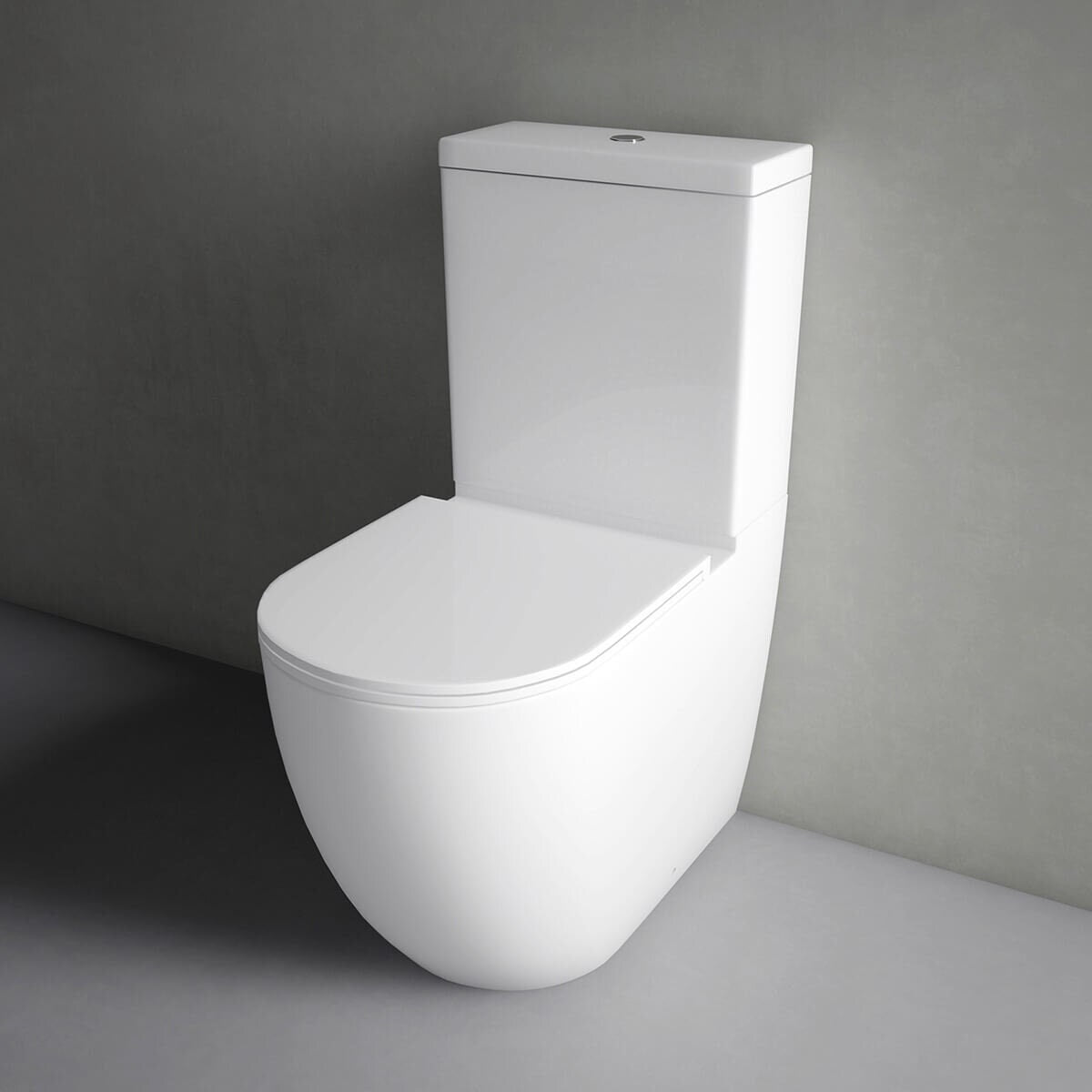 Studio Bagno Hyde Rimless Back To Wall Toilet Suite - Gloss White - 4 Star Water Rating - HYD001