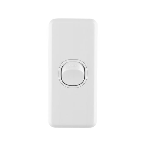 DETA X6 Single Architrave Switch 240V 10A White Polycarbonate