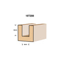 Ultra 6.4 x 8mm Straight Router Bit - Tungsten Carbide Tipped, 1/4" Shaft