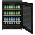 Omega 140 Can Single Zone Beverage Centre - Black Triple Glazed UV Door, Zero Clearance Hinge - OCB140SB