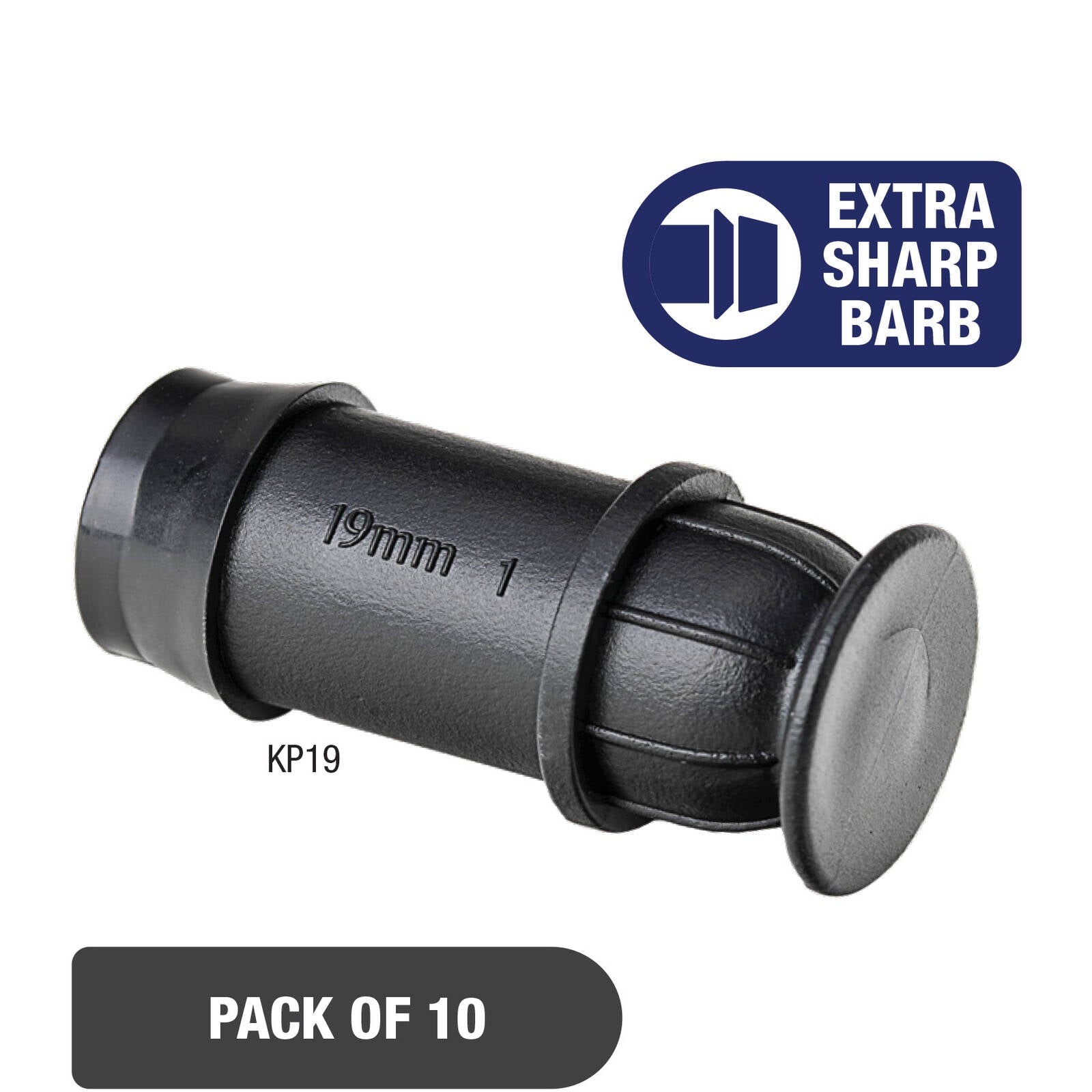 K-Rain 19mm Barbed End Plug - 10 Pack Polypropylene