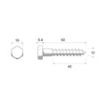 Zenith M10 Hex Head Coach Screws - 60mm - 25 Pack - Hot Dip Galvanised - Heavy-Duty - SuperSaverAU - view 3