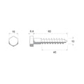 Zenith M10 x 60mm Hot Dip Galvanised Hex Head Coach Screws - 25 Pack