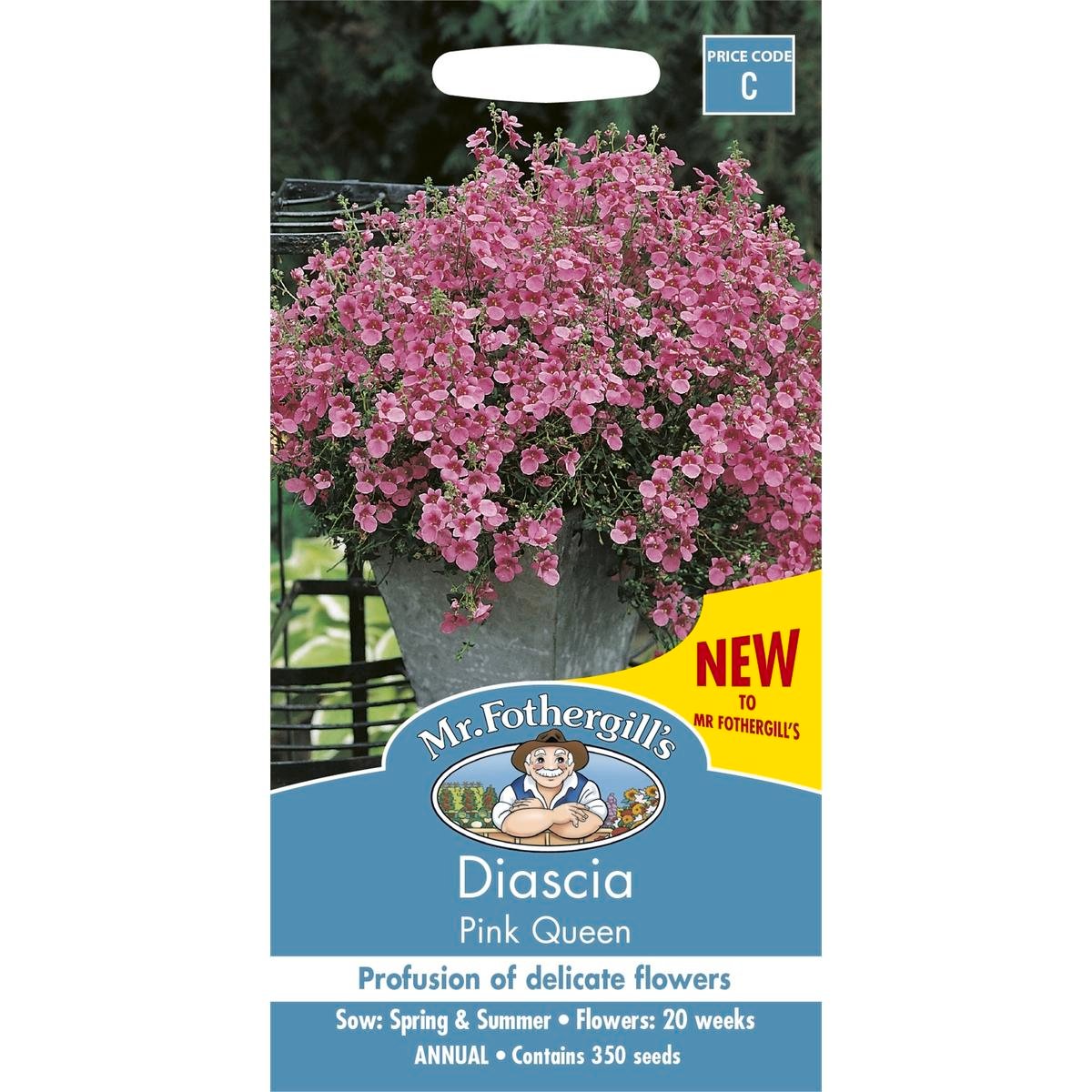 Mr Fothergill Diascia - 350 Seeds - Seed - Pink Trailing Flowers - SuperSaverAU - view 1