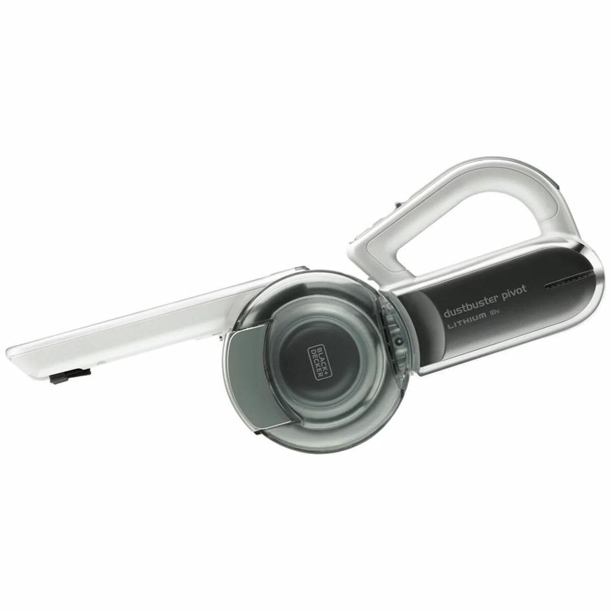 Black & Decker 18V handheld vacuum - nozzle pivots up to 200 degrees, folds in half, Chrome - PV1820L-XE