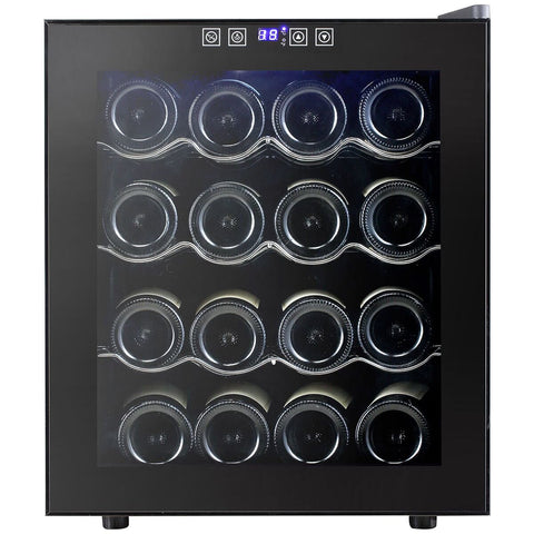 Little Cave 16 Bottle Single Zone Thermoelectric Wine Cooler - Black Cabinet, Touch Control - LCT16SB
