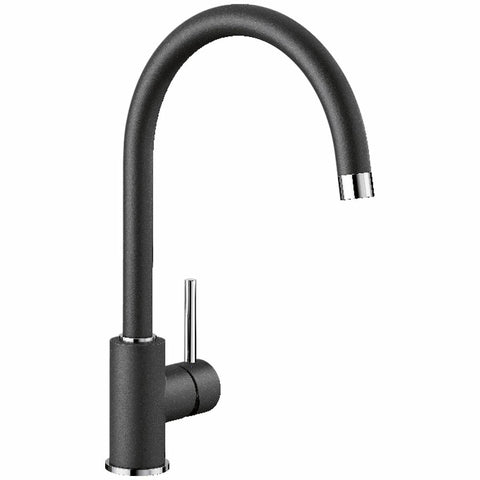 Blanco Mida XL Single Lever Mixer Tap - Gooseneck Spout, 360-Degree Swivel - Anthracite - MIDAXLA