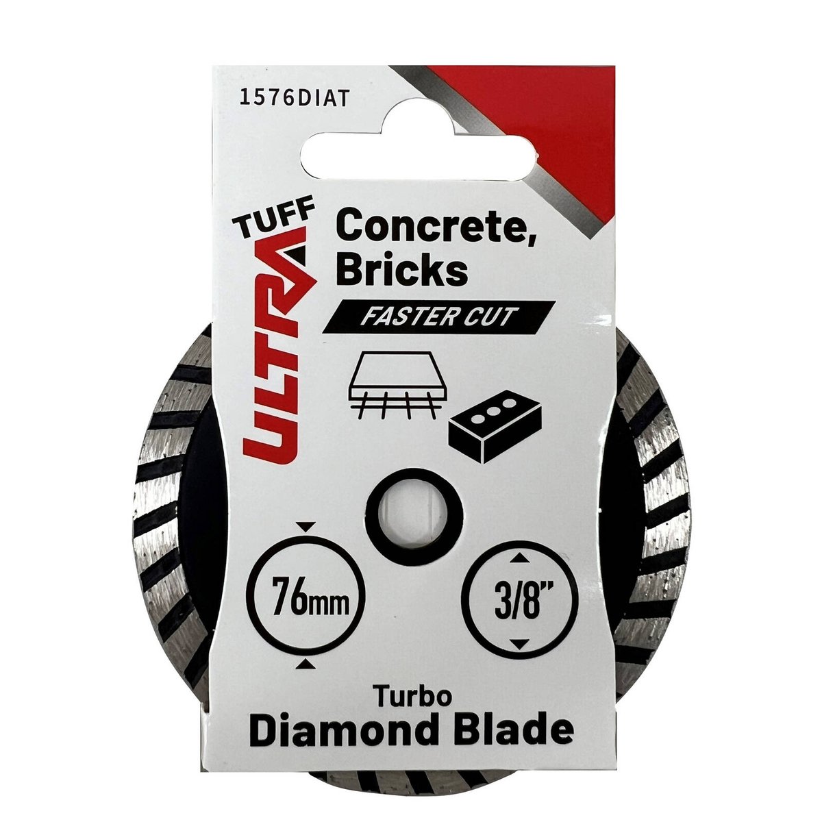 Ultra Tuff Turbo Diamond Blade - 76mm Dia - Fast Cutting - 3/8" Bore - SuperSaverAU - view 1