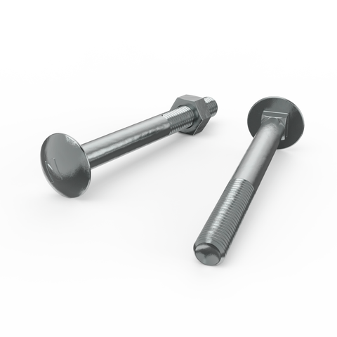 Zenith M10 x 100mm Zinc Plated Cup Head Bolt and Nut Each - Secure Fastening - SuperSaverAU - view 1