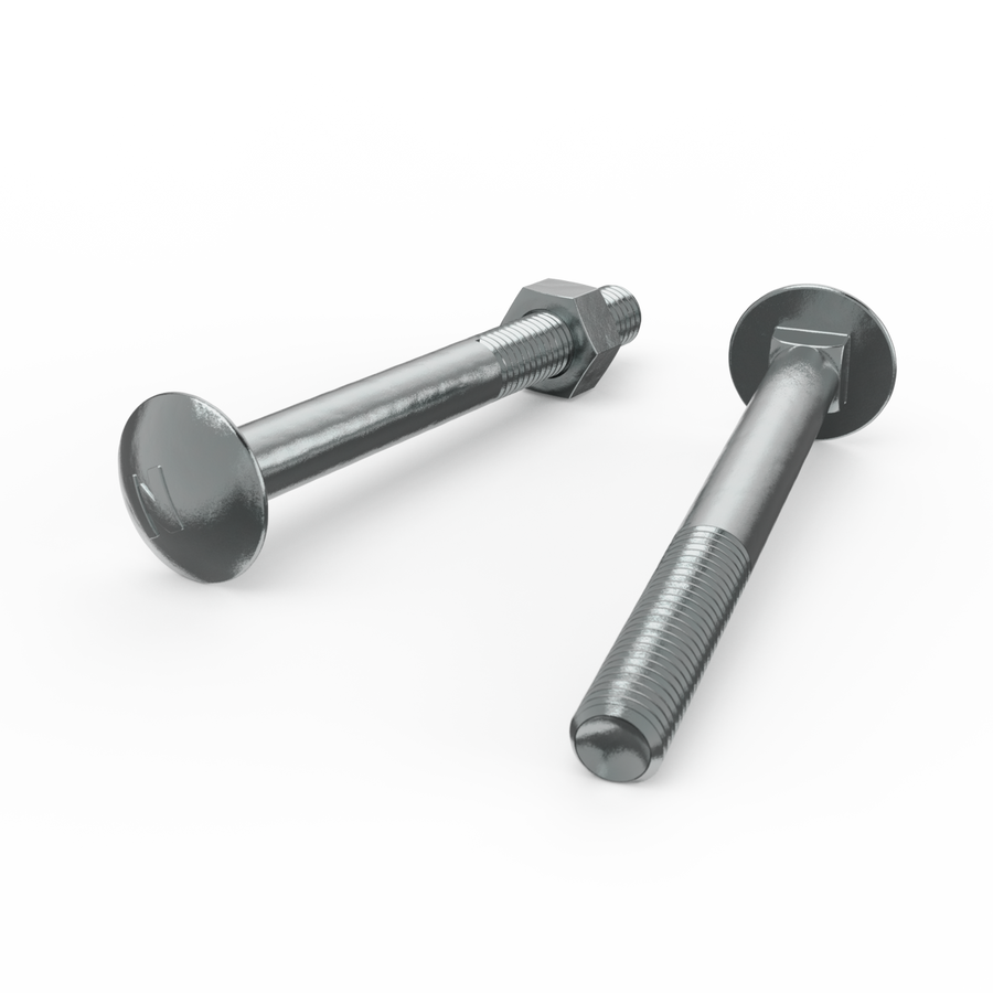 Zenith M10 x 100mm Zinc Plated Cup Head Bolt and Nut Each - Secure Fastening - SuperSaverAU - view 1