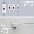 Arlec Extension Lead - 4m - Polypropylene - 4 Outlets with Switches - SuperSaverAU - view 2
