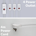 Arlec 4m Extension Lead 4 Switched Power Outlets 240V 10A DES4