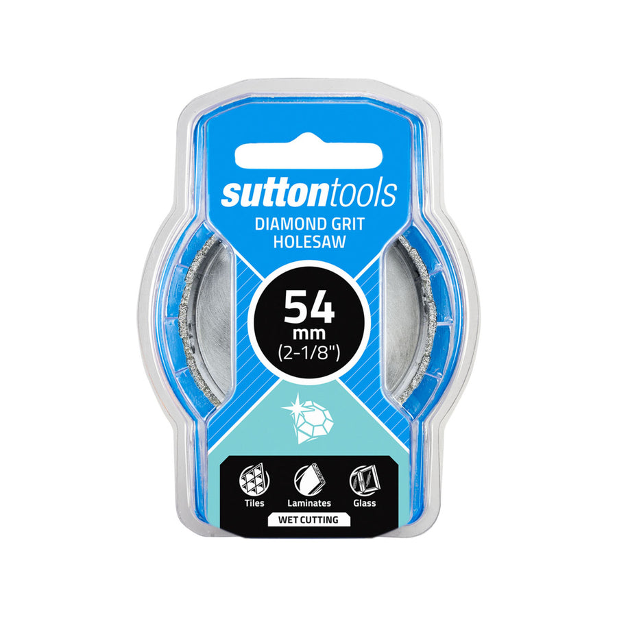 Sutton Tools 54mm Diamond Grit Holesaw, Steel, for Glass, Tile and Marble